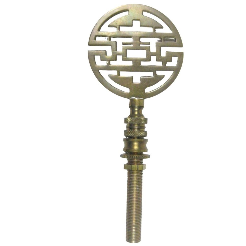 Metal Bronze Color Round Lamp Finial 6 inch Chinese Asian